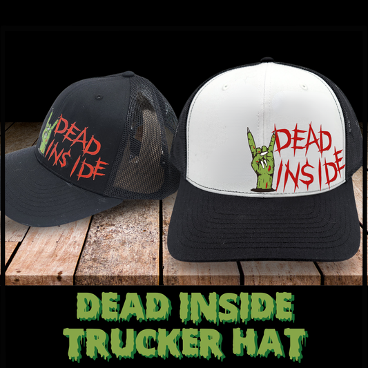 Dead Inside Trucker hat horror snapback hat for her punk ballcap for him horror fan gift zombie trucker hat