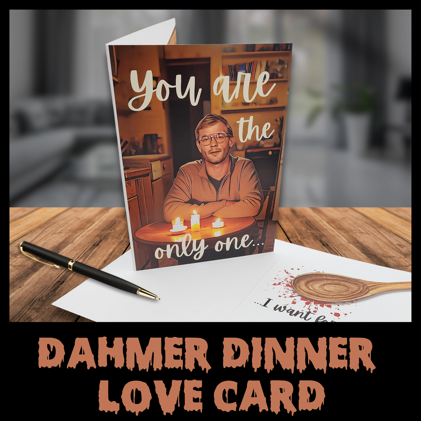 Dahmer Dinner Love card dark humor valentine card anniversary card for him dark humor love card true crime Horror Valentine card for her