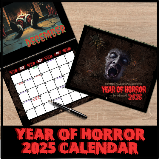 Year of Horror 2025 Wall Calendar horror gift Christmas gift for horror fan horror facts calendar office gift