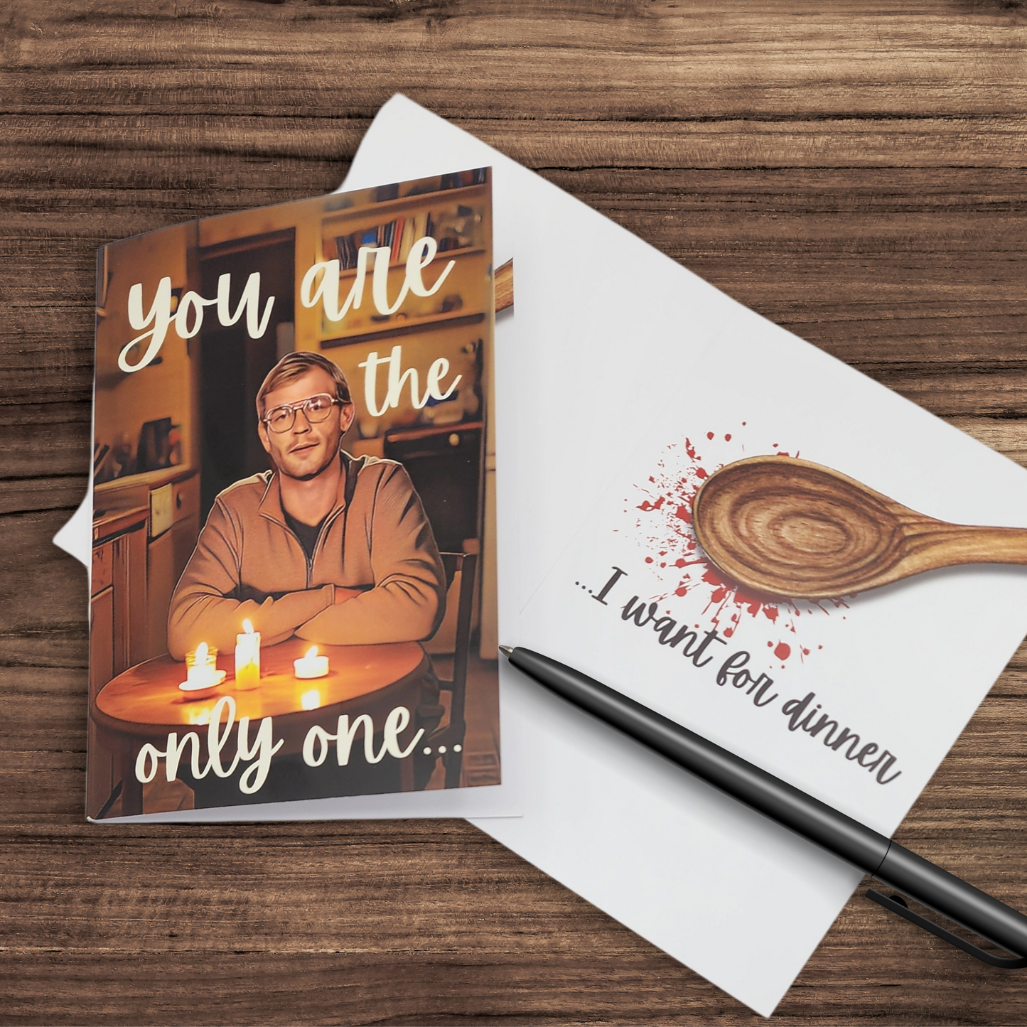 Dahmer Dinner Love card dark humor valentine card anniversary card for him dark humor love card true crime Horror Valentine card for her