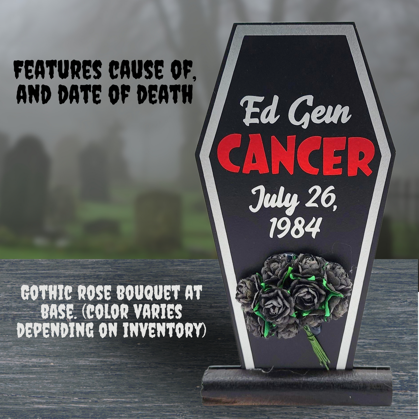 Death of a Monster Tombstone true crime serial killer gift for her true crime home decor gift for him horror dark gift