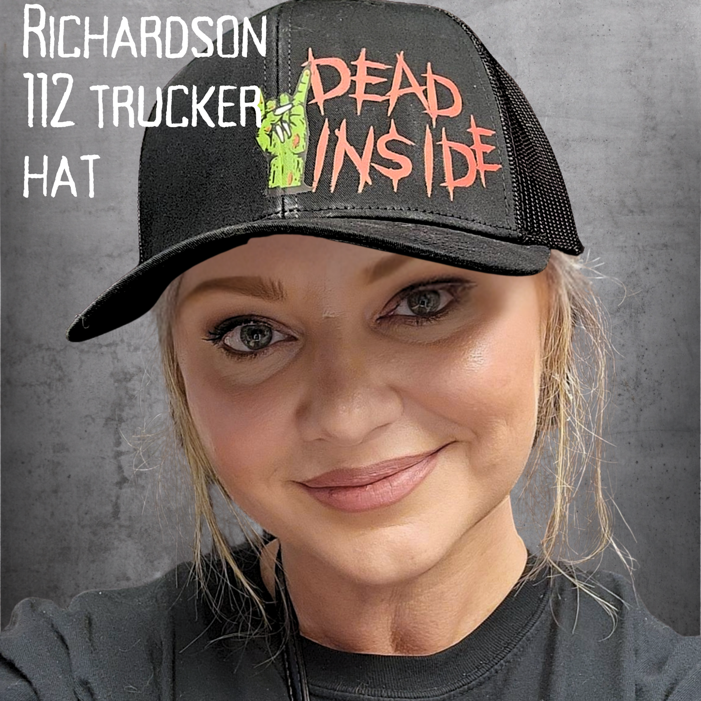 Dead Inside Trucker hat horror snapback hat for her punk ballcap for him horror fan gift zombie trucker hat
