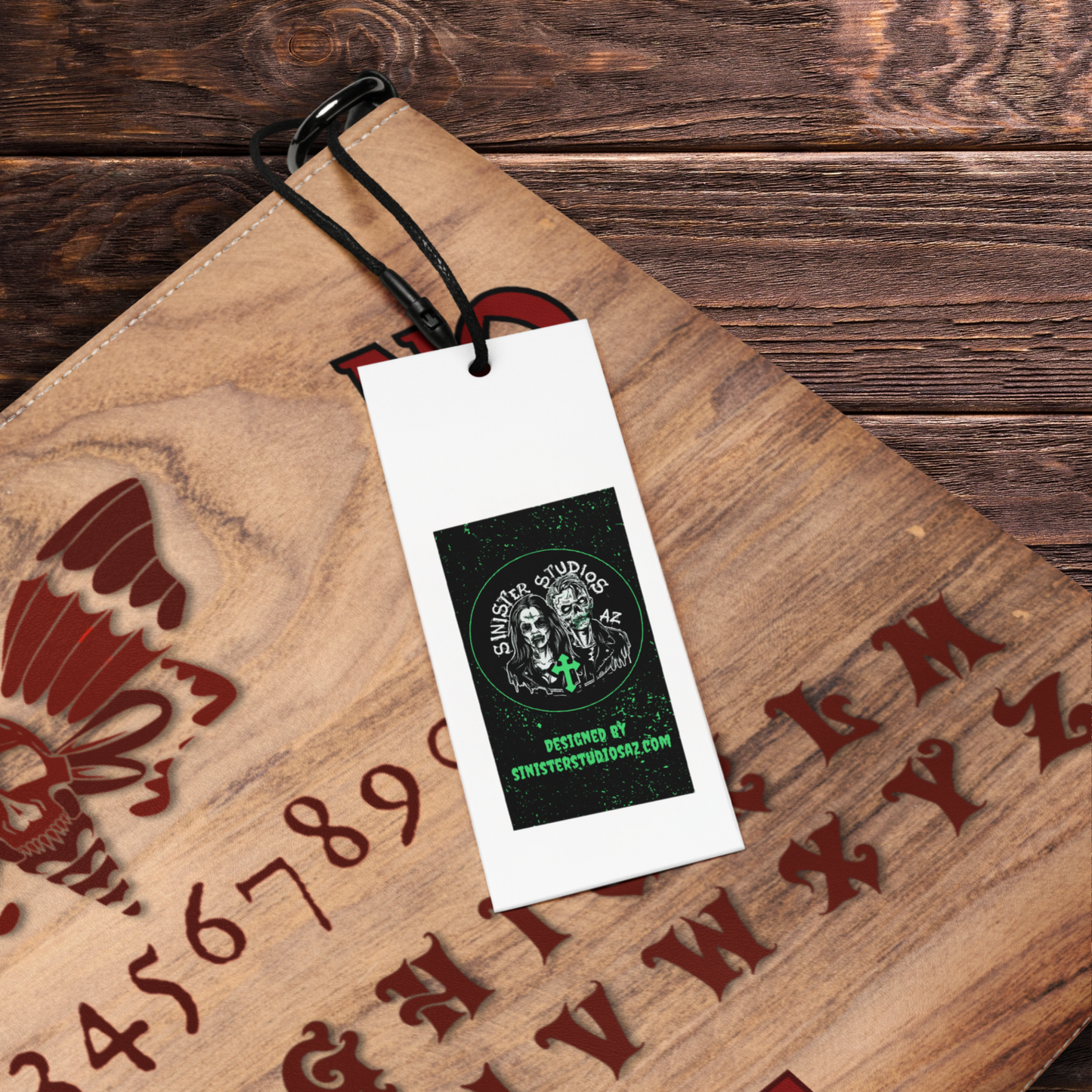 Ouija Board Crossbody Clutch Bag – Horror Moth Design, Faux Leather, Wristlet & Adjustable Strap – Gothic Occult Purse by Sinister Studios AZ