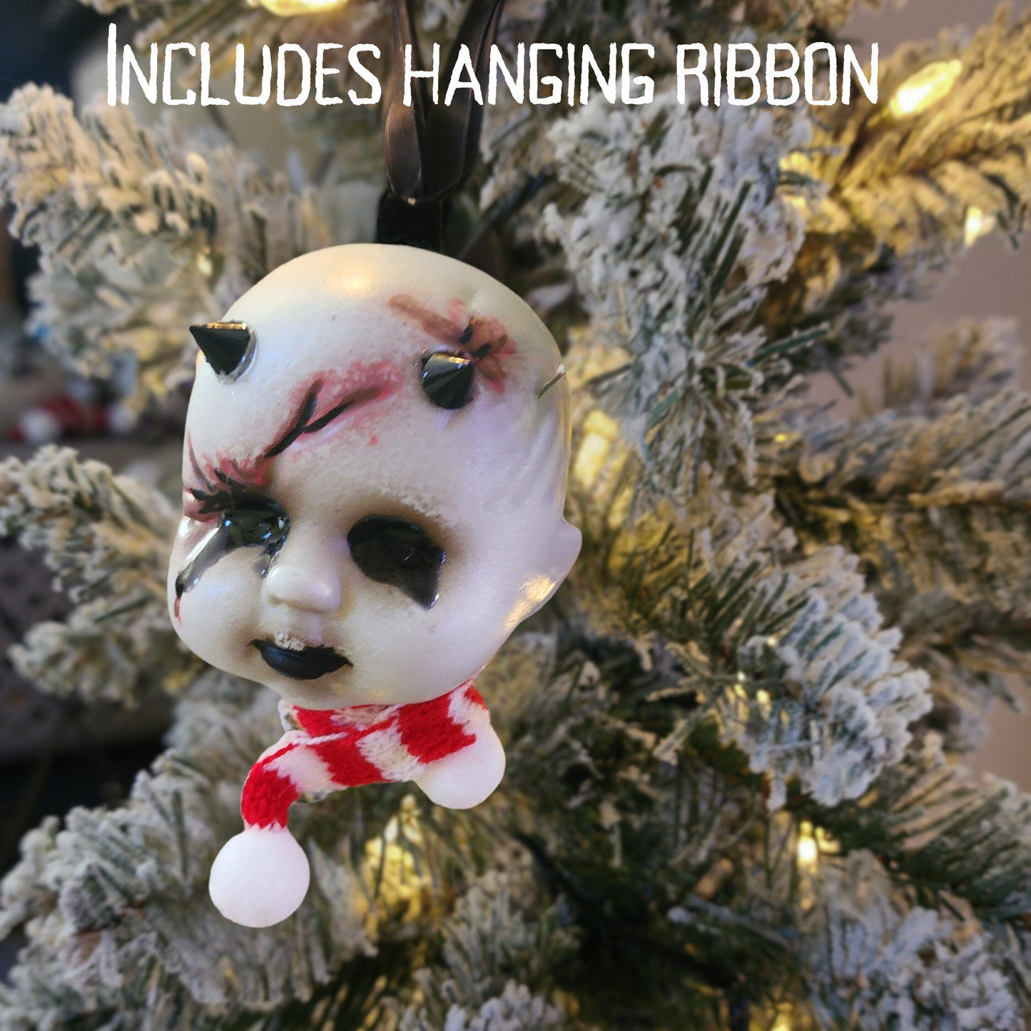 Devil Zombie Baby Ornament Creepmas Ornament Gothic Christmas Ornament punk rock holiday decor Gothmas ornament gift for horror fan
