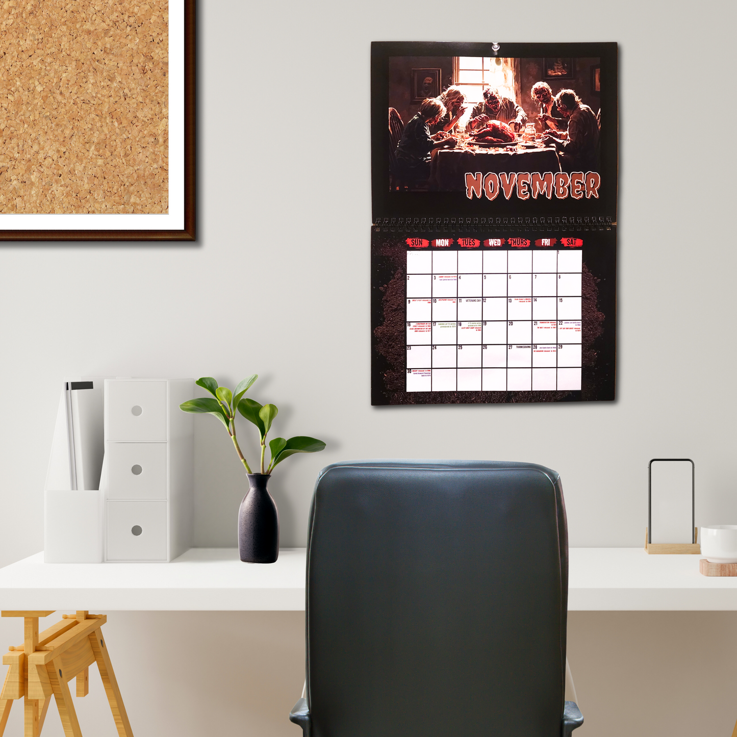 Year of Horror 2025 Wall Calendar horror gift Christmas gift for horror fan horror facts calendar office gift