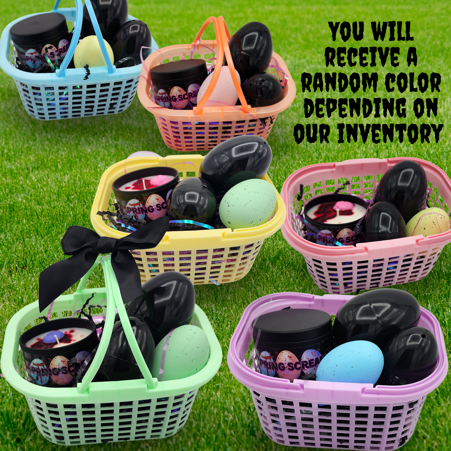 Creepster Basket | Horror Mystery Easter Basket | Spooky Goth Gift with Horror-Themed Surprises & Black Eggs