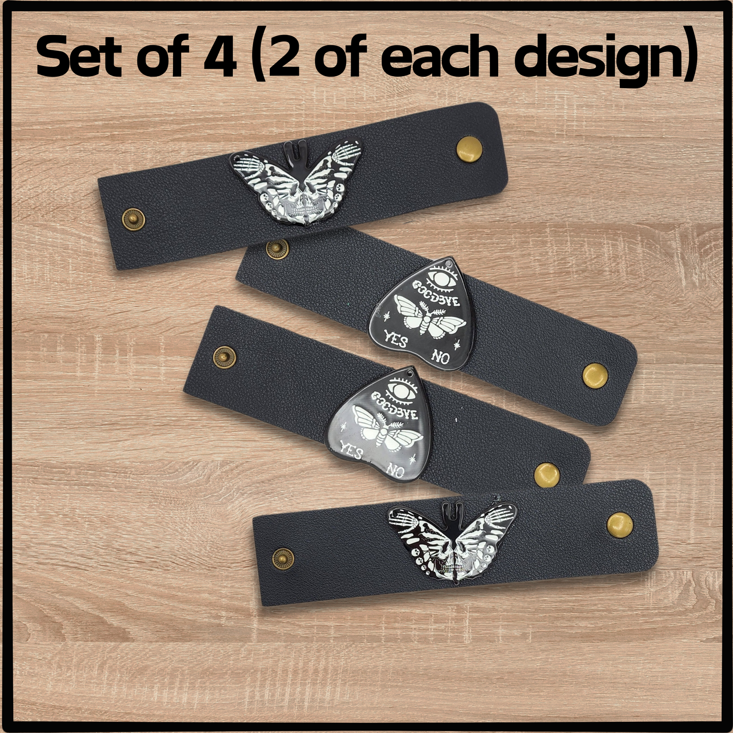 Ouija Moth Faux leather napkin ring set, Spooky Decor, Halloween decor, Gothic decor, gothic napkin ring set, halloween napkin rings, housewarming gift