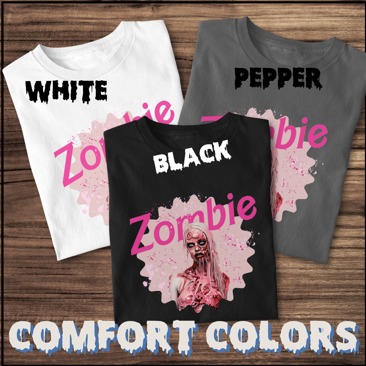 Zombie Barbie tee unisex horror Pink Barbie tshirt for her Pink Zombie girl tee gift hot pink zombie barbie tee for him gift