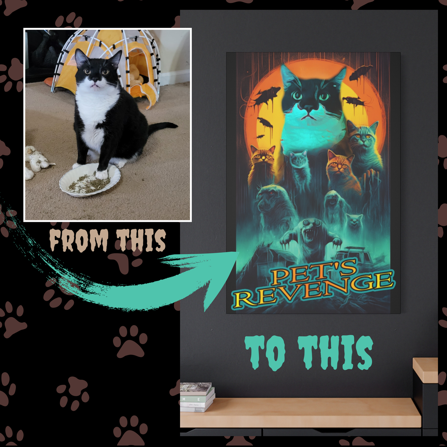 Pet's Revenge Custom Creepy Pet Portrait Personalized Alien Pet portrait digital download sci-fi pet portrait gift for her