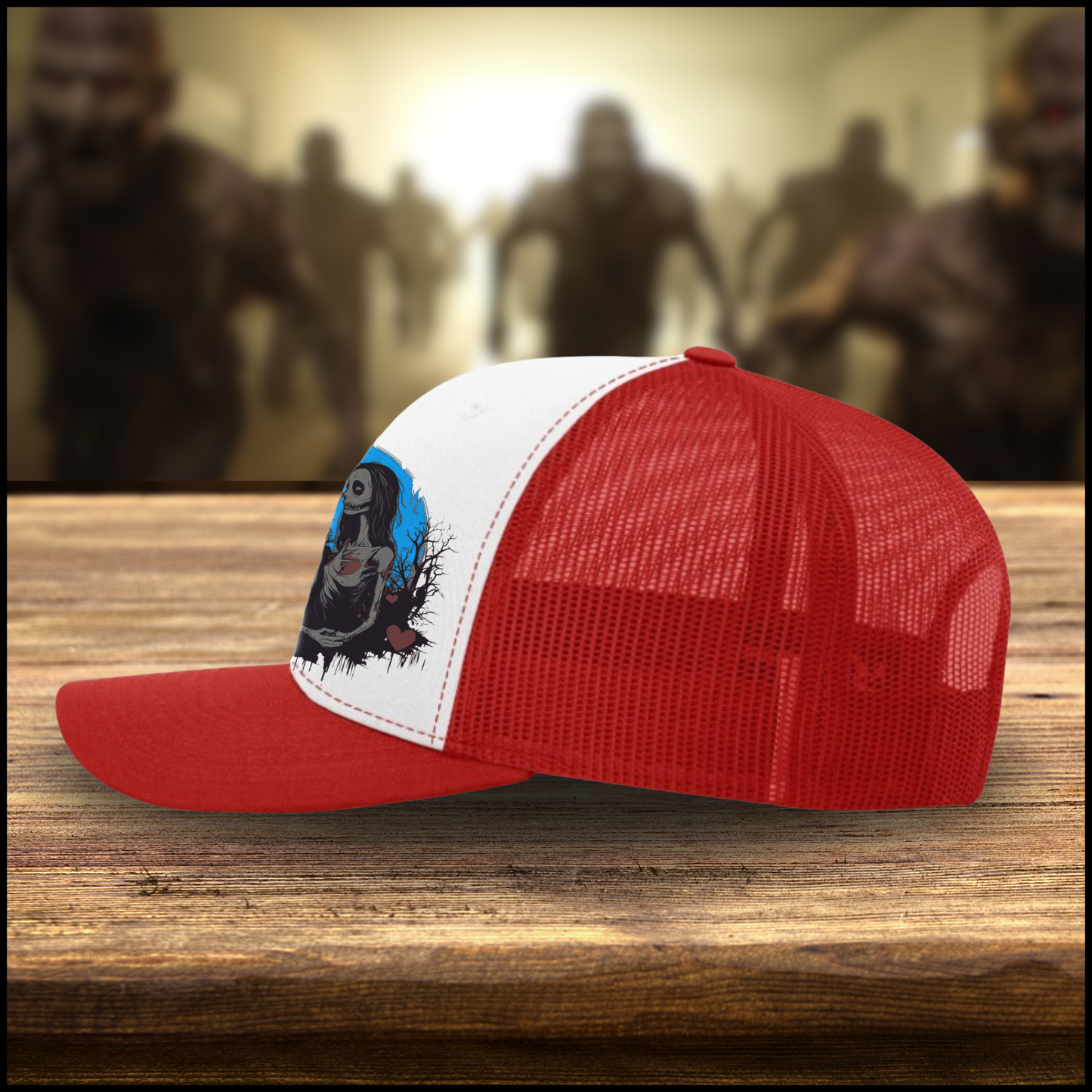 Zombie Love Trucker hat zombie snapback hat for her zombie horror ballcap for him zombie gift trucker hat