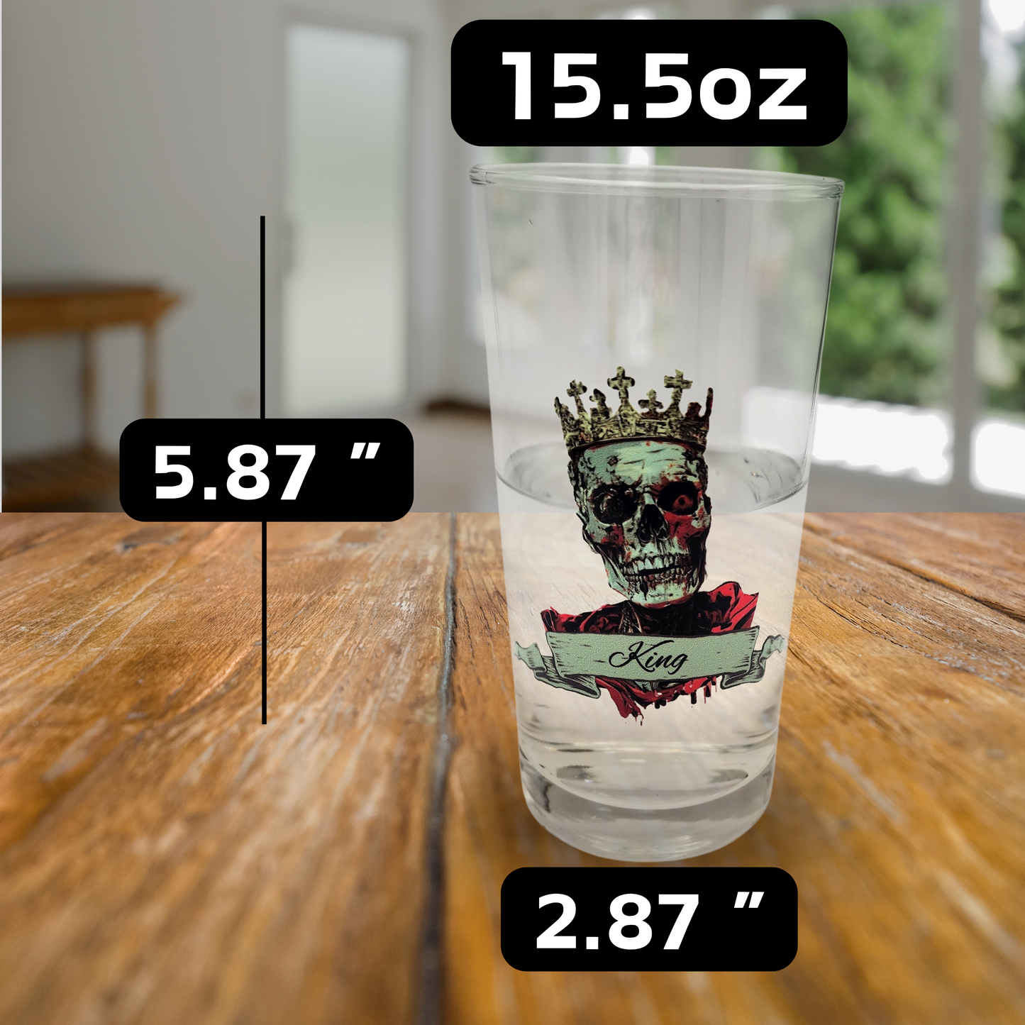 Zombie King & Queen Glass Set | Horror Drinkware | Gothic Couple Tumblers for Undead Lovers