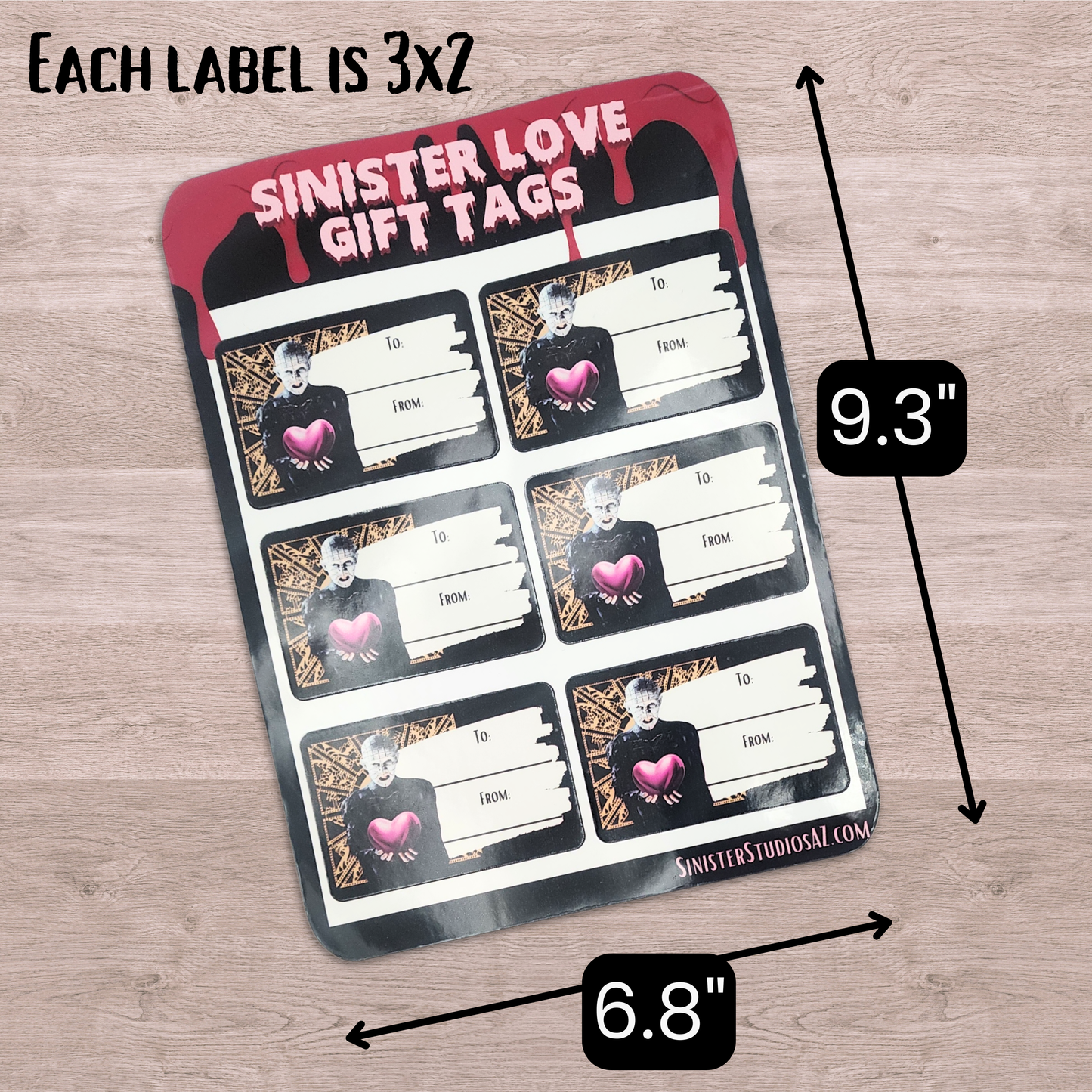 Pinhead Love Gift Tags Valentines gift Anniversary hellraiser gift tags horror love hearts gift wrap tags punk valentines gift