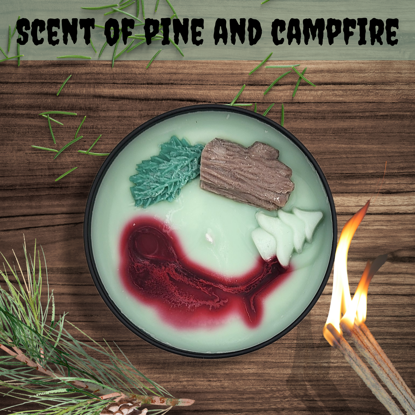 Cabin in the Woods Soy candle spooky candle gift creepy home decor gift for her birthday gift campfire candle for him pine tree scented soy candle