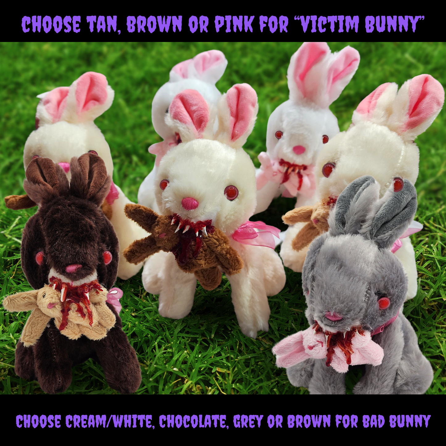 Bad Bunny Plush – Creepy Horror Rabbit Stuffed Animal, Cute Yet Sinister Bloodthirsty Bunny for Horror Fans & Unique Gifts
