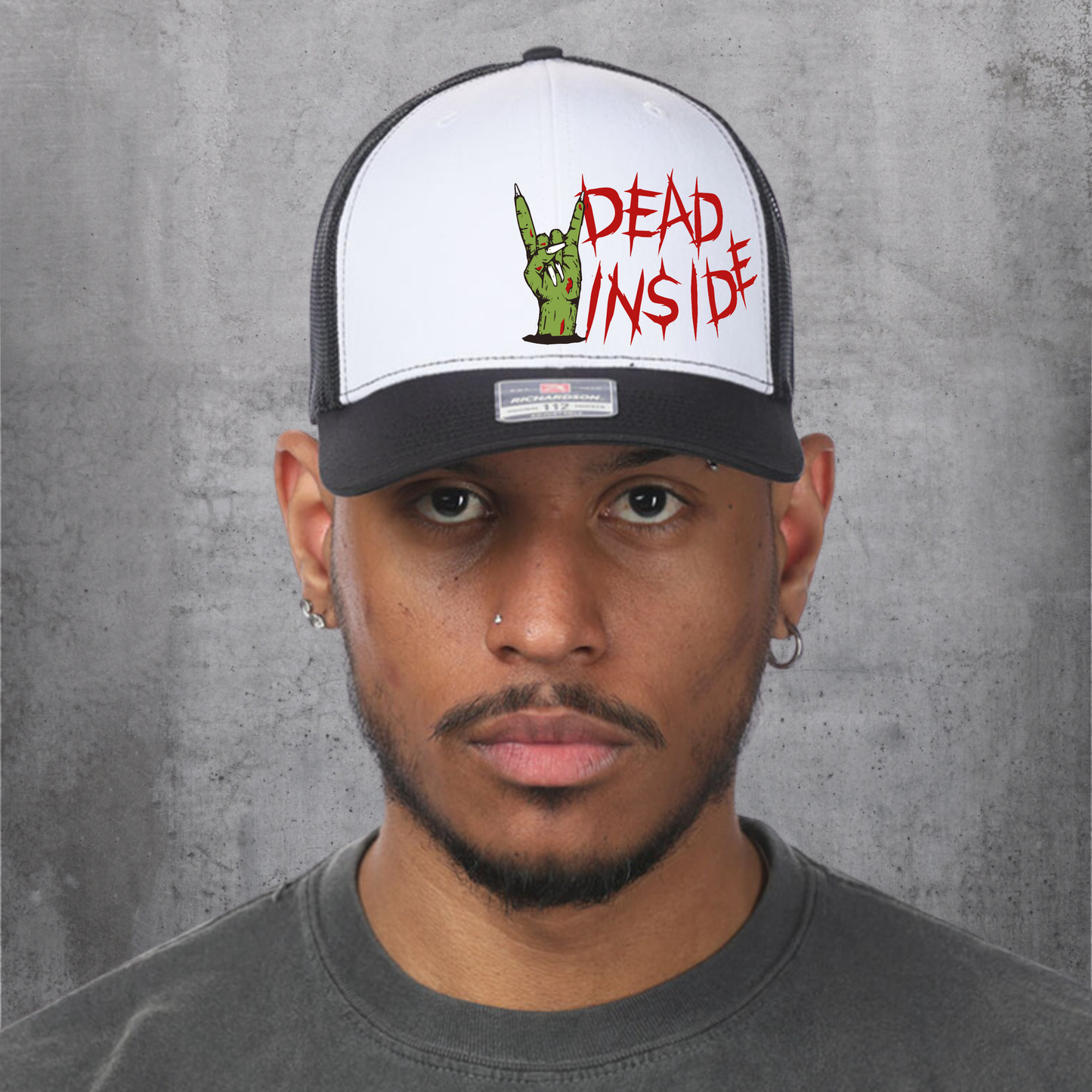 Dead Inside Trucker hat horror snapback hat for her punk ballcap for him horror fan gift zombie trucker hat