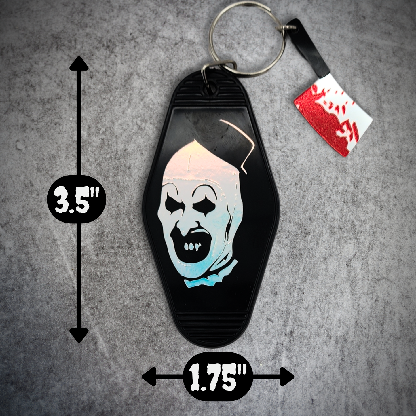 Sunflower Art Retro Motel Keychain Glow in the Dark Terrifier with Bloody Knife Charm creepy clown Horror Halloween Gift