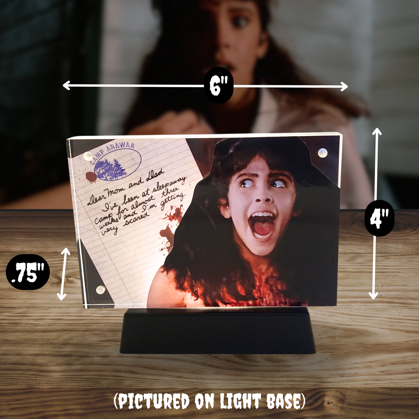 Sleepaway Camp 3D Effect Acrylic | Angela Horror Ending Scene | Cult Classic Camp Movie Collectible | Horror Decor by Sinister Studios AZ