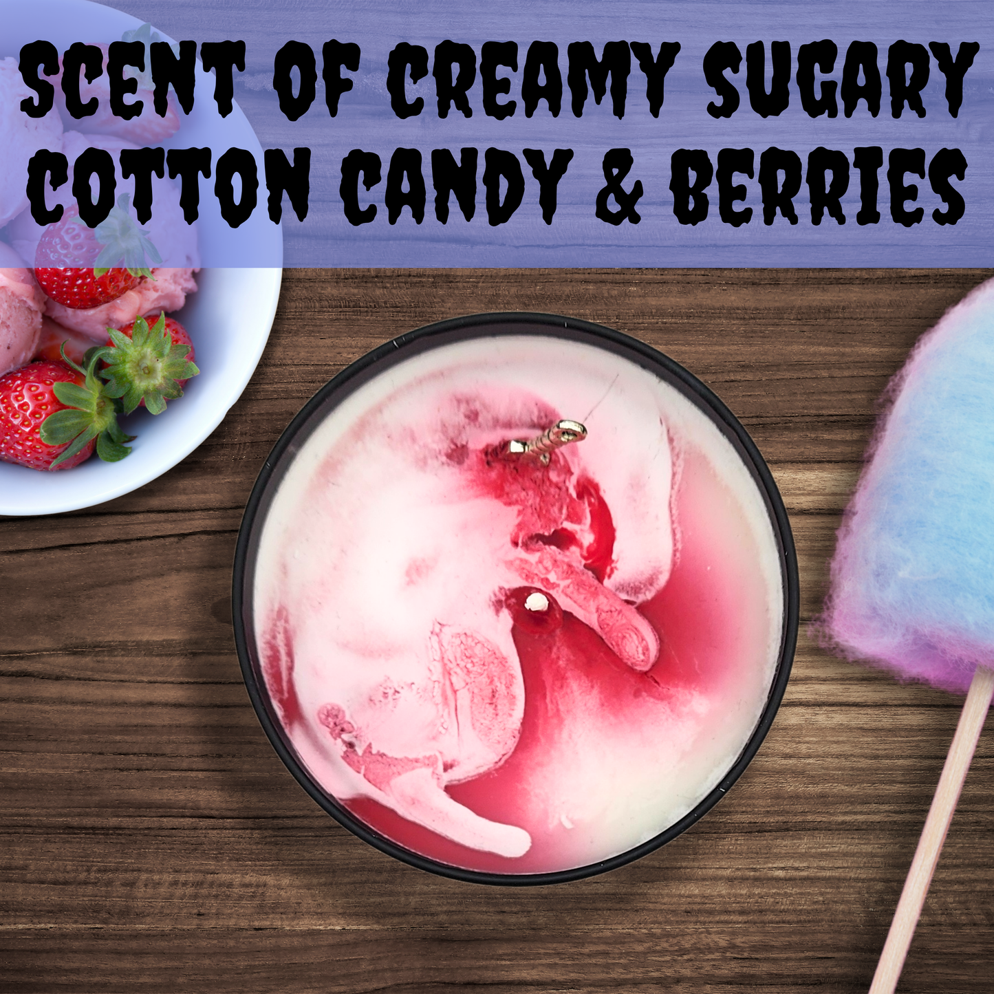 Pogo's Circus Candle – Sugary Berries & Cream Scented Soy & Coconut Wax, John Wayne Gacy-Inspired Horror Decor