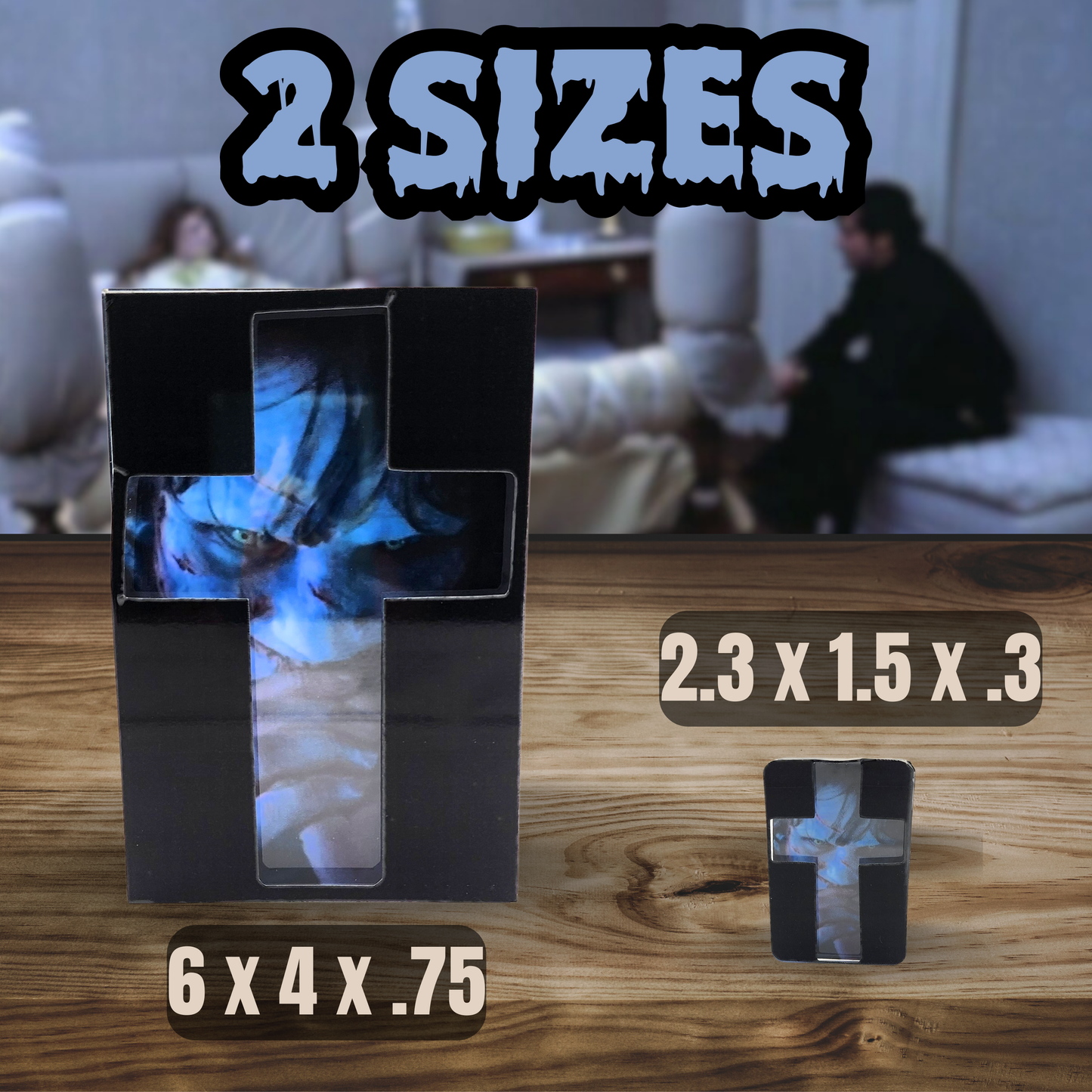 Crucifix Regan 3D effect Layered acrylic magnetic image The Exorcist movie gift magnetic photo frame Regan MacNeil photo acrylic gift for horror fan