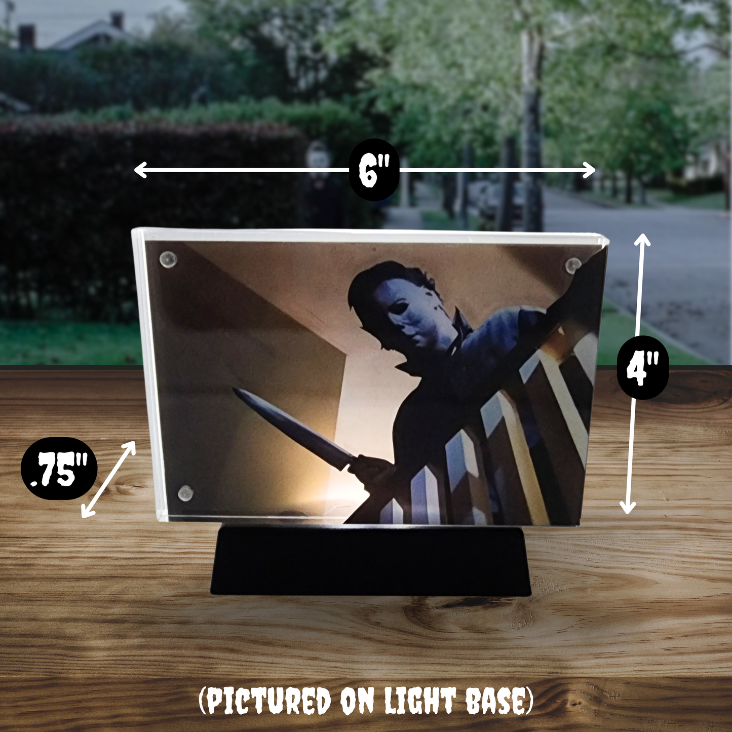 The Shape 3D Effect Acrylic | Michael Myers Halloween Scene | Horror Layered Art Display | Light Base or Tealight Add-On
