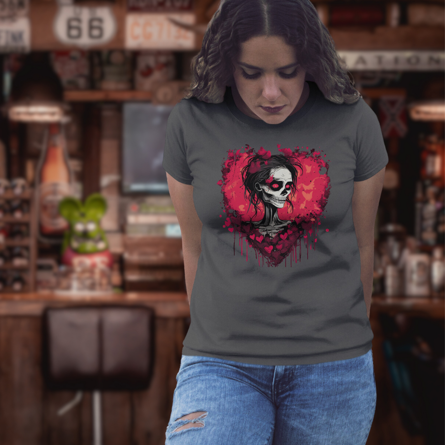 Gothic Valentine unisex tee gothic love tshirt gift for her valentine shirt for him couples shirt zombie shirt for her anniversary tee for couple