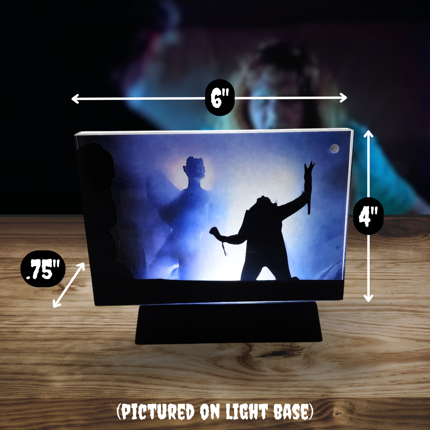 Pazuzu 3D Effect Acrylic | The Exorcist Horror Scene Art | Regan Possession Shadow Display | Light Base or Tealight Add-On