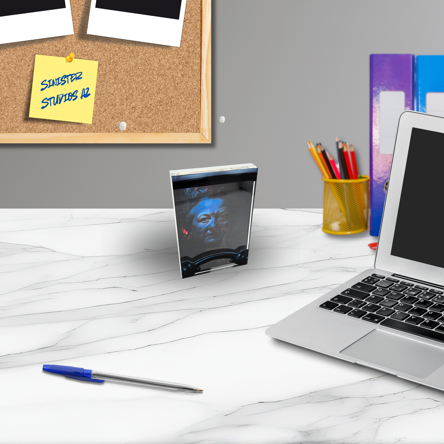 Large Marge Inspired 3D Effect Acrylic – Color Reactive Horror Illusion Art Display with Optional RGB LED Light Base