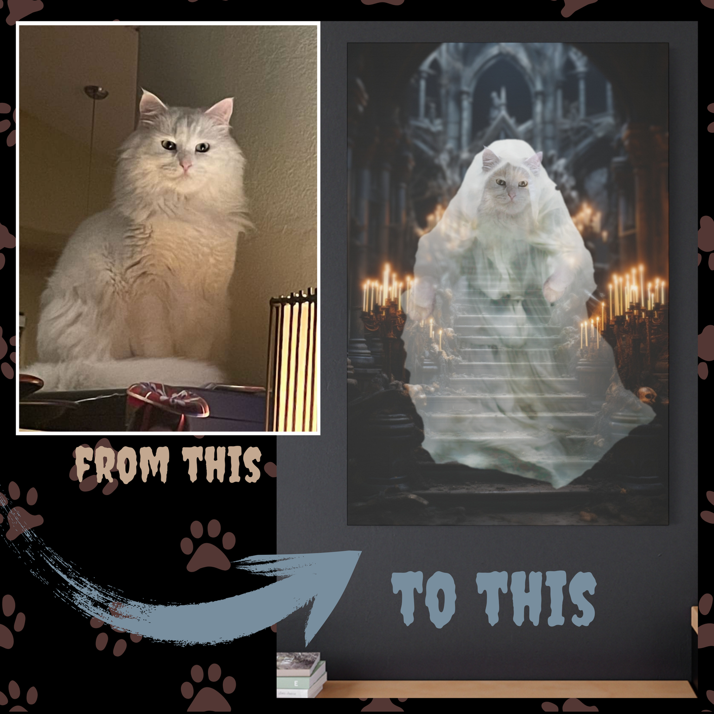 The Specter Custom Creepy Pet Portrait Personalized Pet portrait digital download ghost pet portrait gift for her
