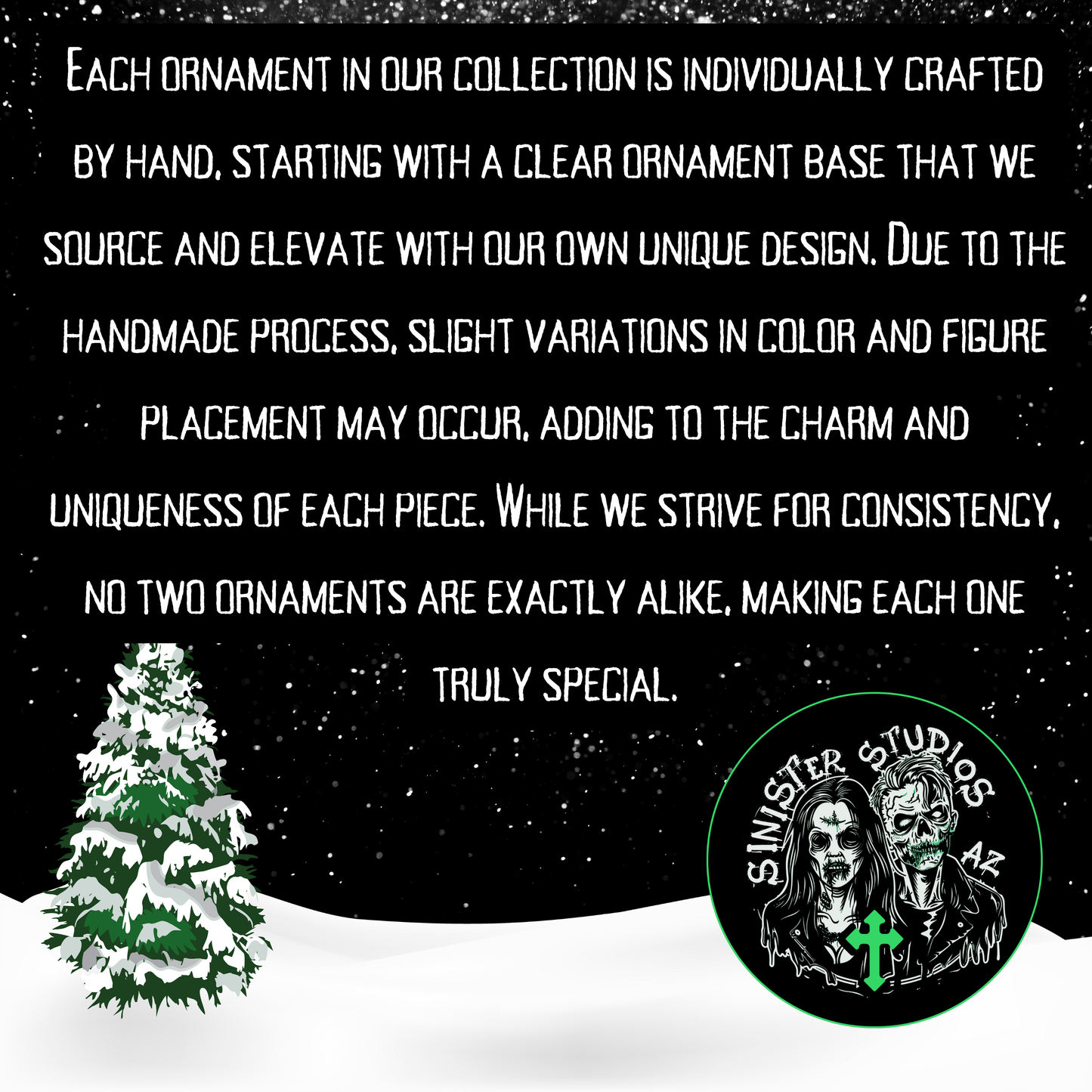 Ghostly Seance Glow-in-the-Dark Ornament | Haunted Candelabra and Ghost Scene with Pentagram Charm | Sinister Studios AZ