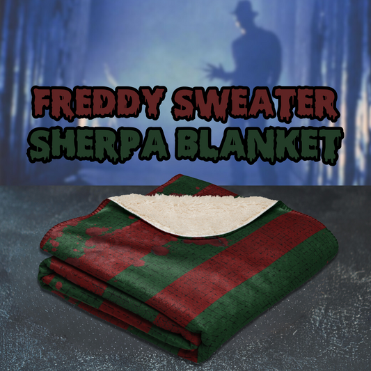 Freddy Sweater Sherpa blanket gift for couple Elm Street blanket gift for him Krueger blanket horror decor gift for her
