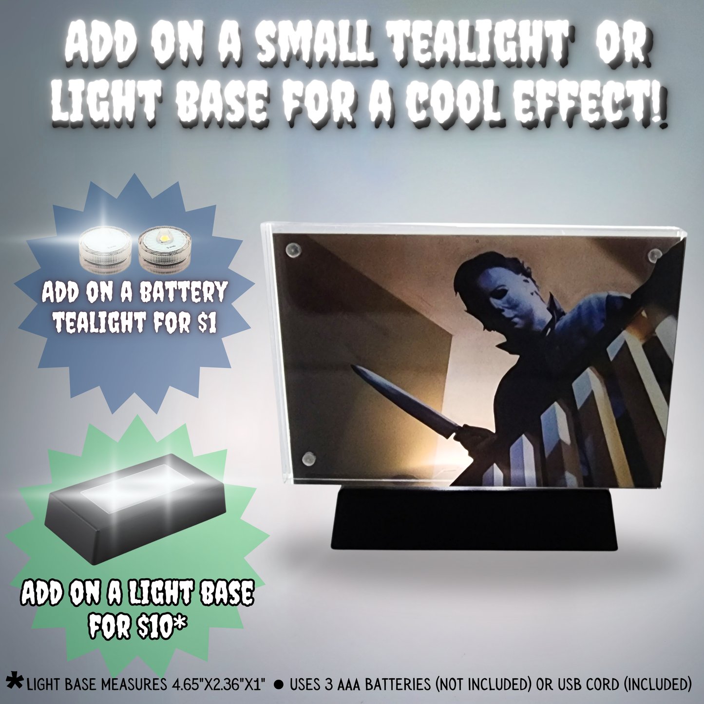 The Shape 3D Effect Acrylic | Michael Myers Halloween Scene | Horror Layered Art Display | Light Base or Tealight Add-On