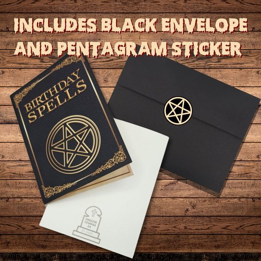 Birthday Spells gothic birthday card witch bday card gift spooky birthday card for him spell book birthday card for her witchcraft bday card
