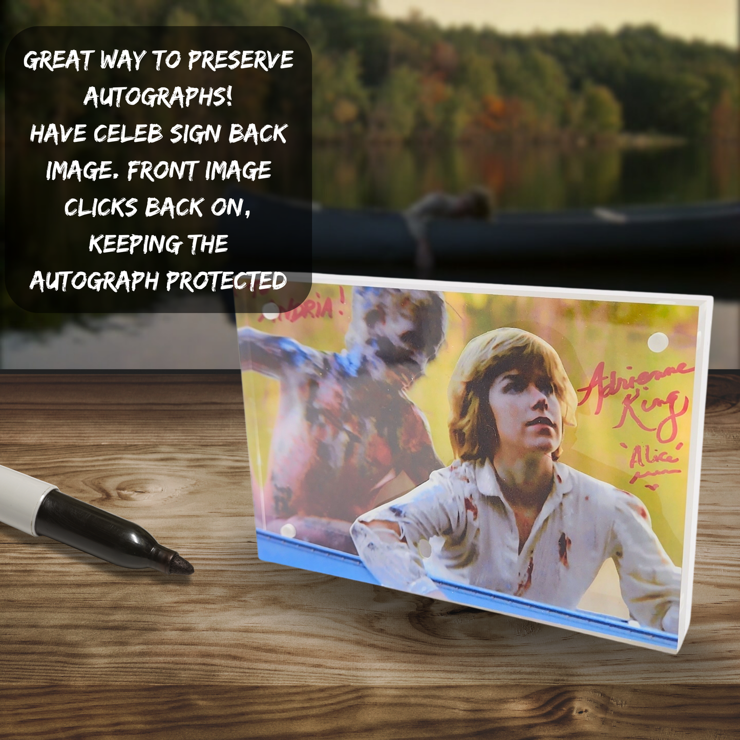 Friday the 13th Final Girl 3D Effect Acrylic | Layered Horror Display | Alice Scene | Preserve Autographs | Light Base Add-On