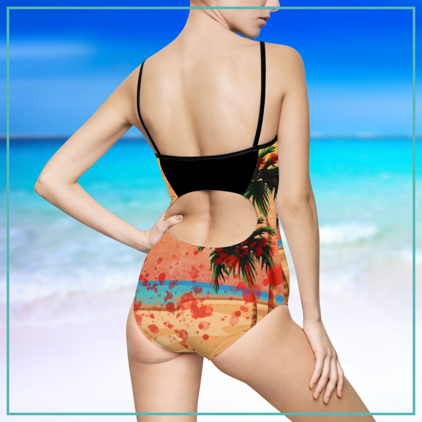 Beachy Freddy strappy one piece women's swimsuit Nightmare on Elm Street inspired movie horror fan swimsuit gift for her Freddy Krueger horror one piece