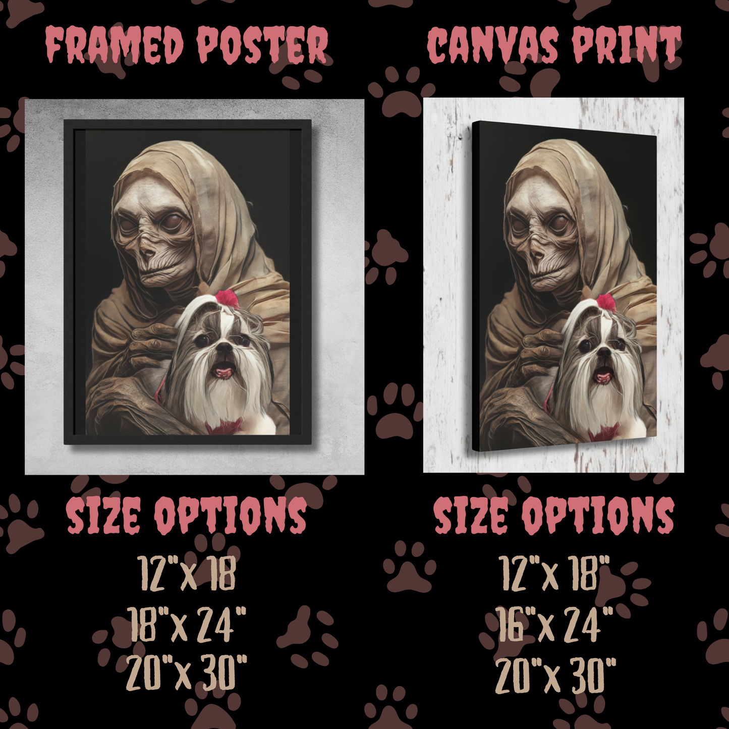 The Mummy Custom Creepy Pet Portrait Personalized Horror Pet portrait digital download creepy pet portrait gift for her