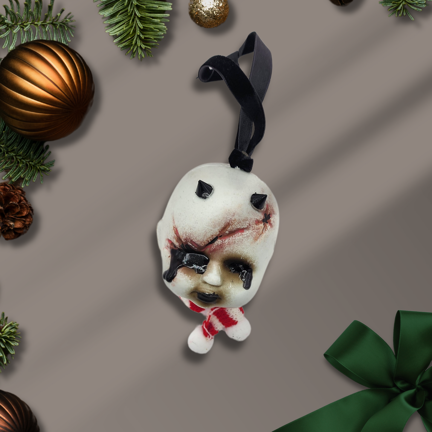 Devil Zombie Baby Ornament Creepmas Ornament Gothic Christmas Ornament punk rock holiday decor Gothmas ornament gift for horror fan
