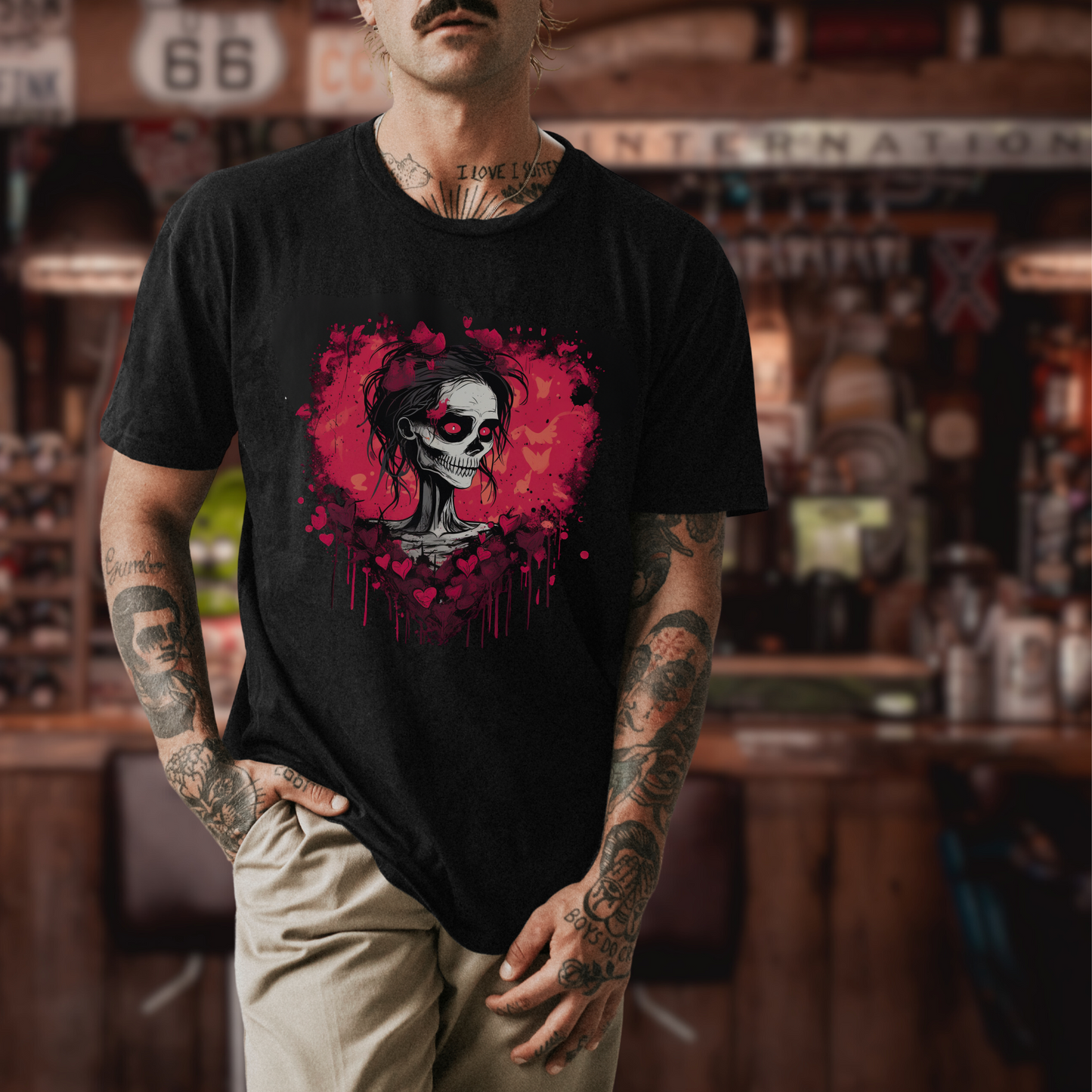 Gothic Valentine unisex tee gothic love tshirt gift for her valentine shirt for him couples shirt zombie shirt for her anniversary tee for couple