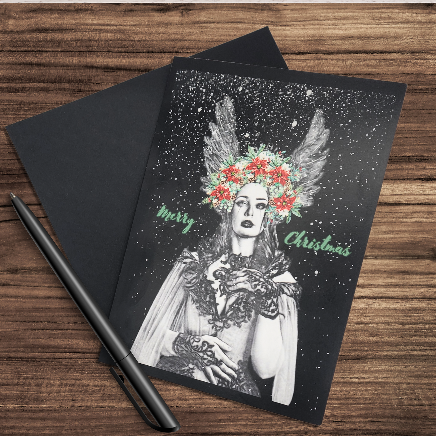 Merry Christmas Gothic Card gothic christmas card gift Witchy holiday card goth card for her
