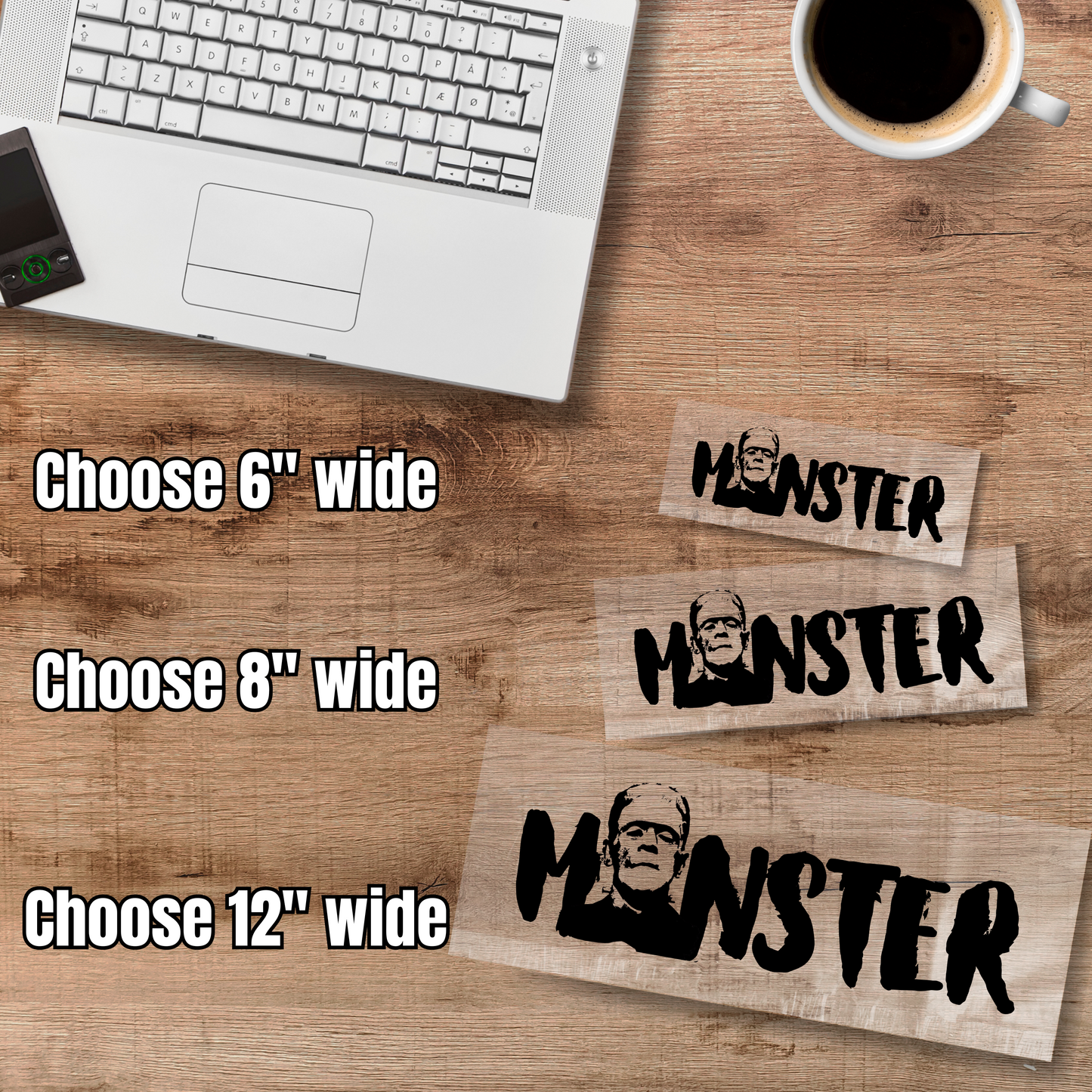 Monster Vinyl Decal Frankenstein car decal vinyl sticker mirror decal cup sticker halloween vinyl decal gift for horror fan