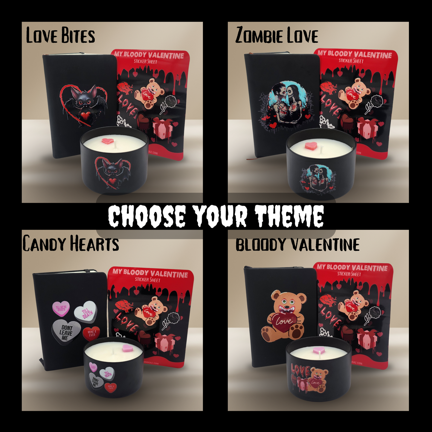 Sinister Love Bundle Valentine Gift Basket Gothic Valentine gift Horror love bundle Valentine gift basket for her