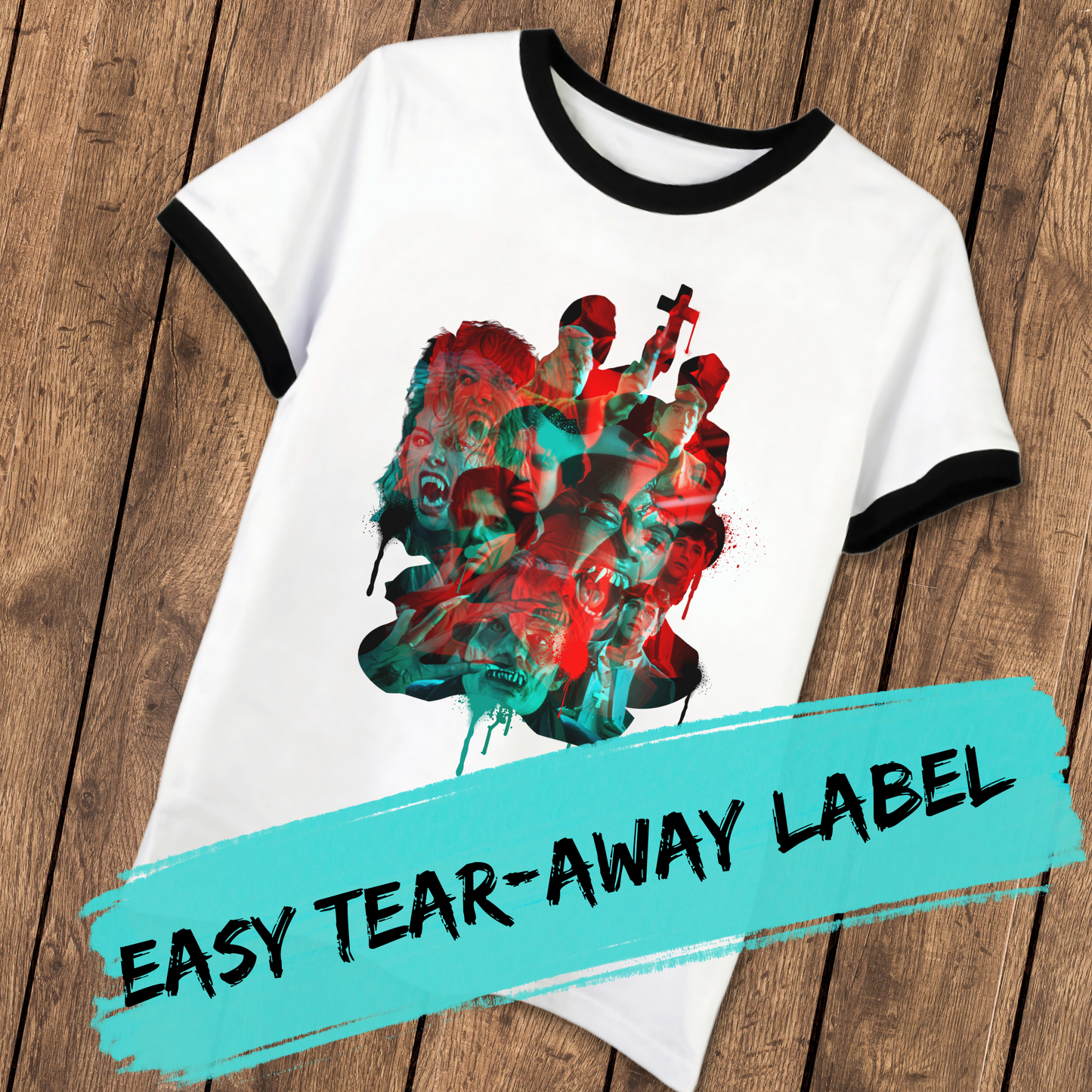 Welcome to Fright Night Ringer Tee | Glitch Horror T-Shirt Inspired by Cult Vampire Classic | 80's Horror tee | Pre-Order for Gathering of the Ghouls
