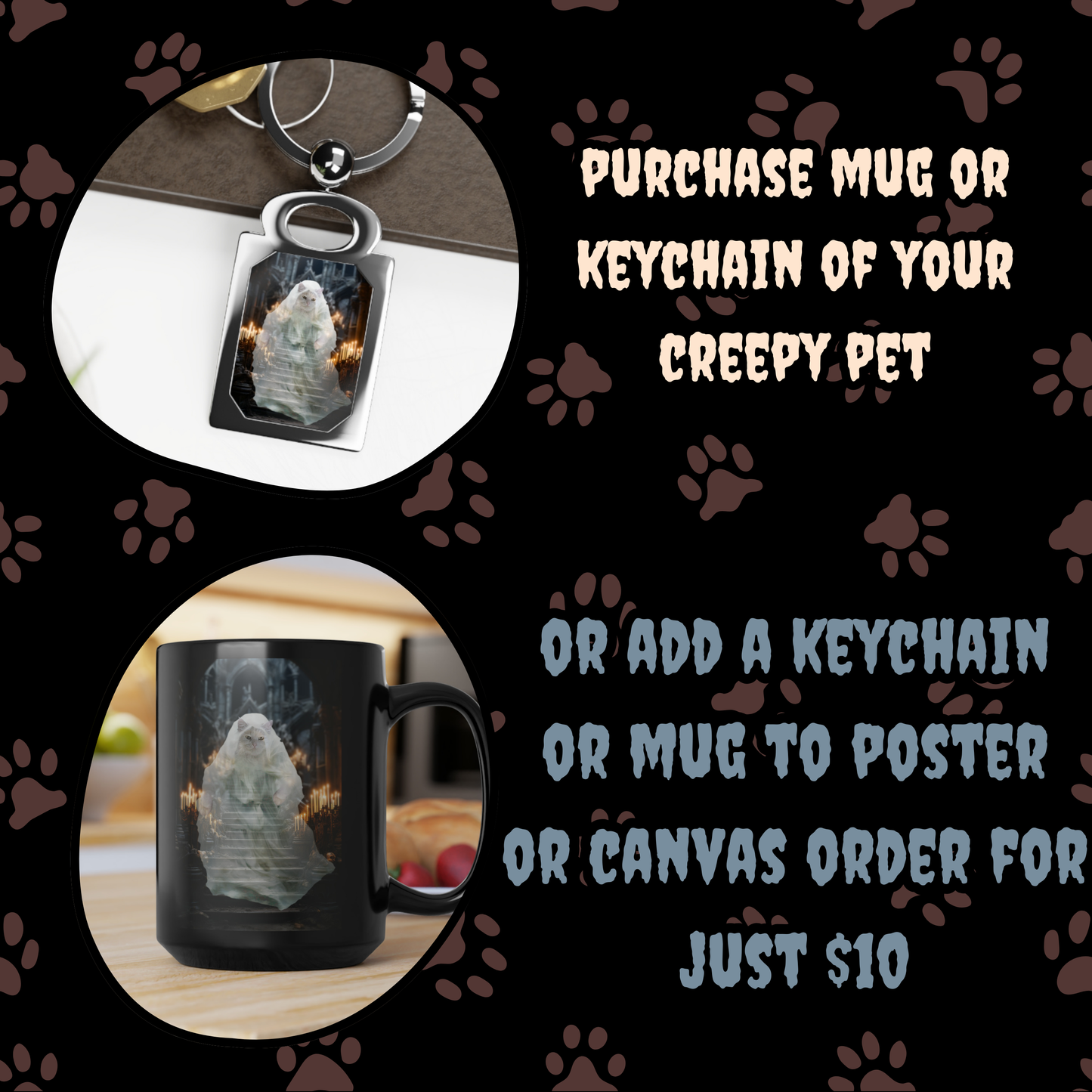 The Specter Custom Creepy Pet Portrait Personalized Pet portrait digital download ghost pet portrait gift for her