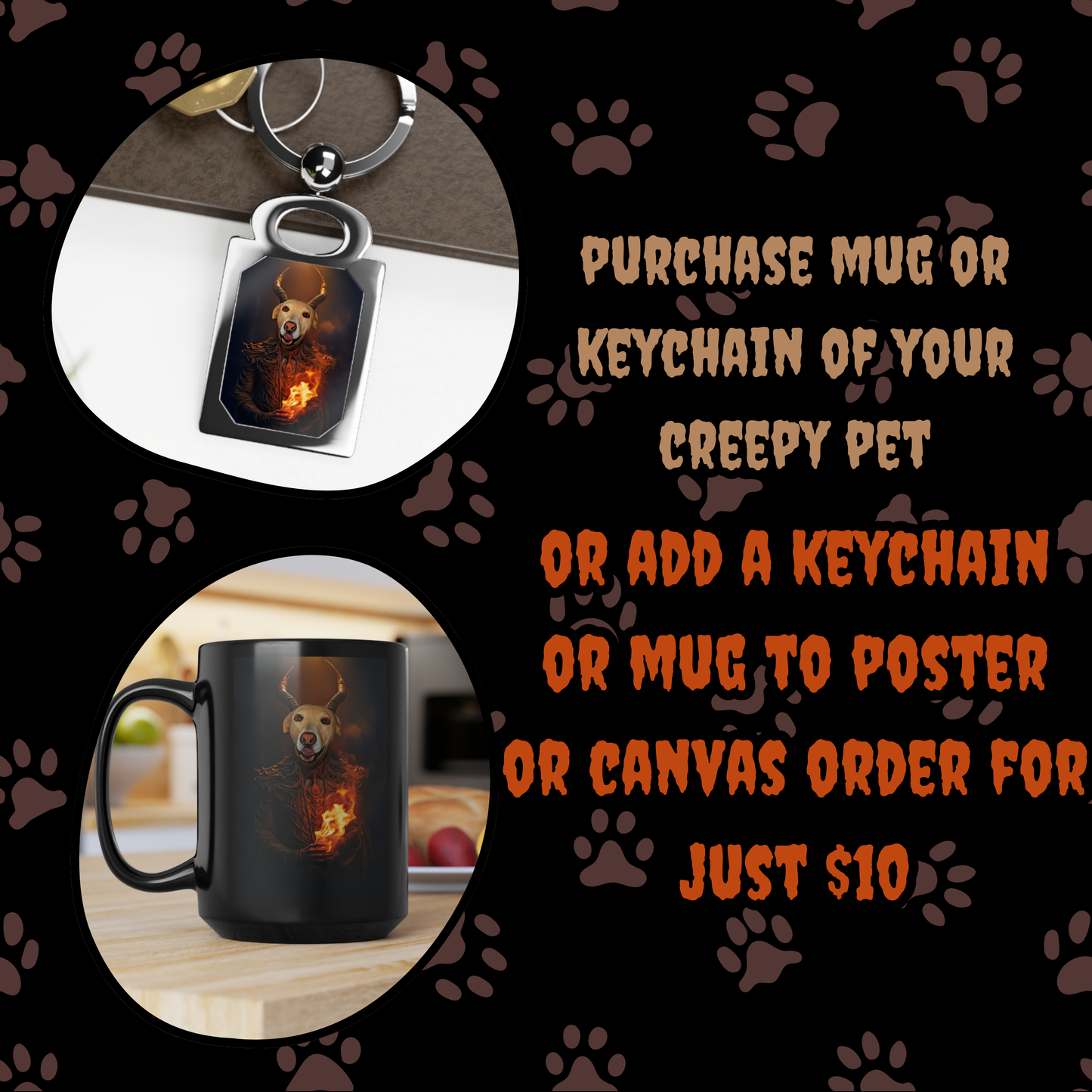 Lucifer Custom Creepy Pet Portrait Personalized Horror Pet portrait digital download creepy demon pet portrait gift for her