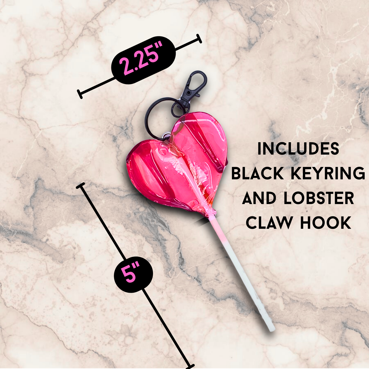 My Heart Bleeds for You Sinister Love Lolli Keychain, Bloody Heart Resin Charm, Gothic Valentine Gift, Horror Bag Charm Accessory