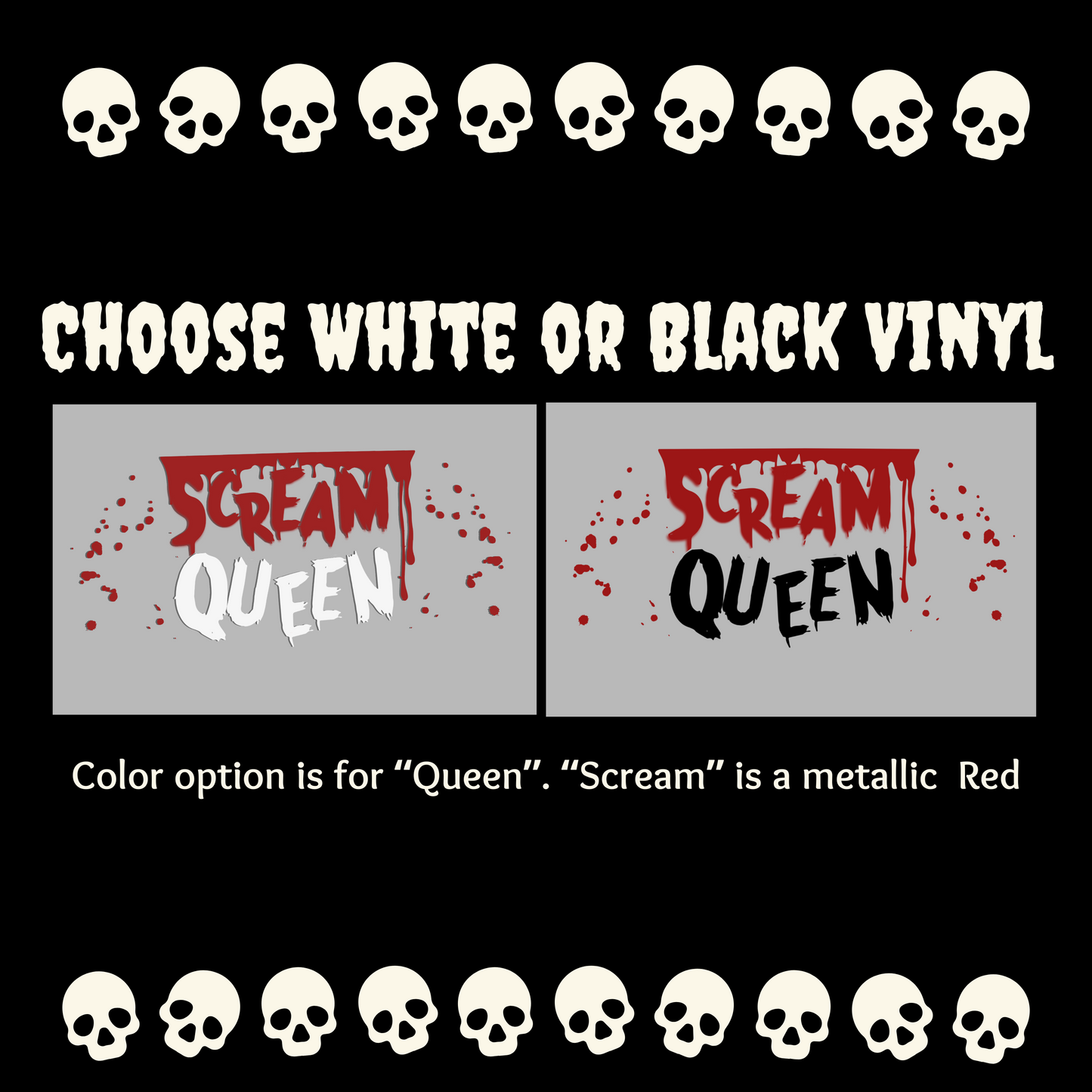Scream Queen Vinyl Decal horror girl car decal vinyl sticker mirror decal cup sticker halloween vinyl decal gift for horror moviefan