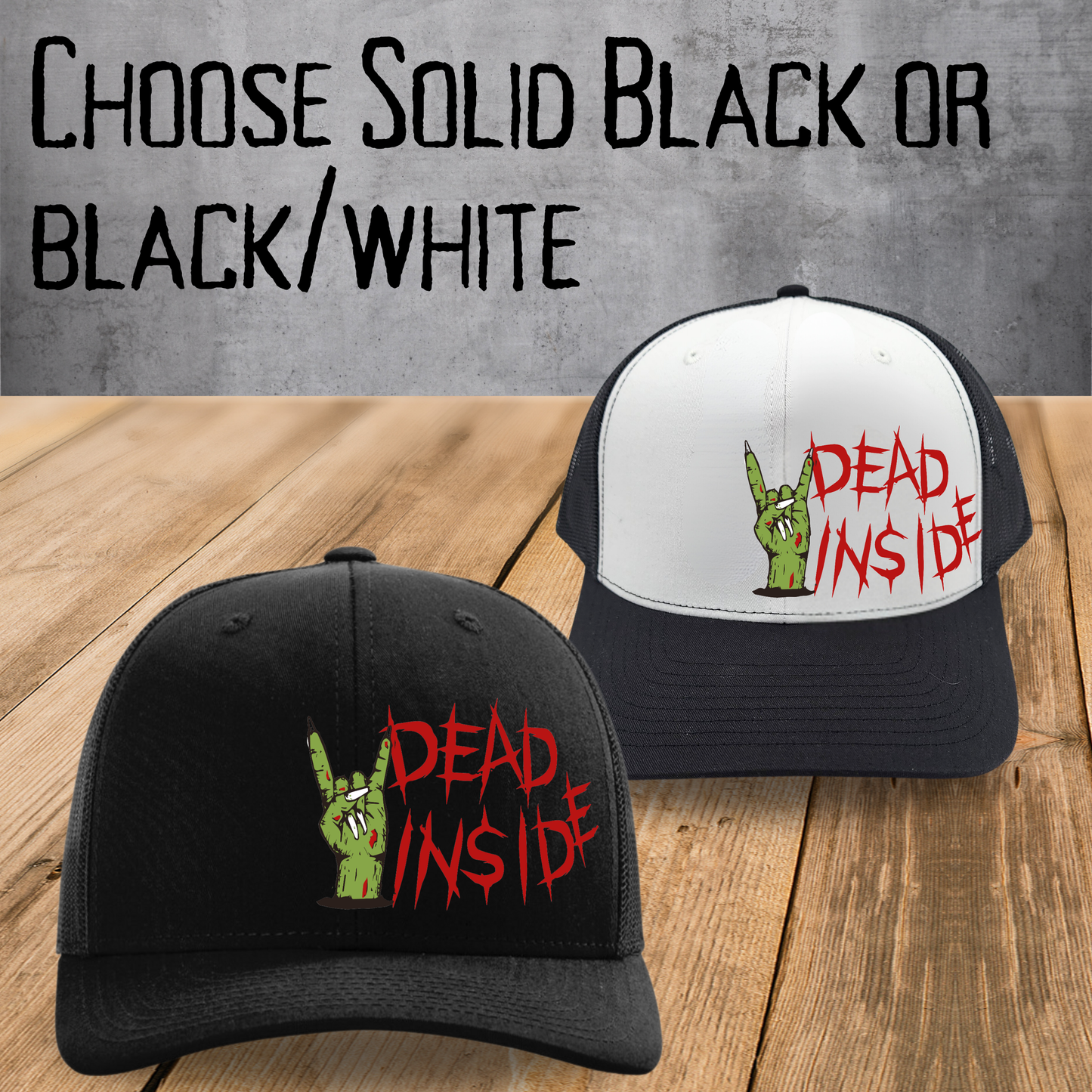 Dead Inside Trucker hat horror snapback hat for her punk ballcap for him horror fan gift zombie trucker hat