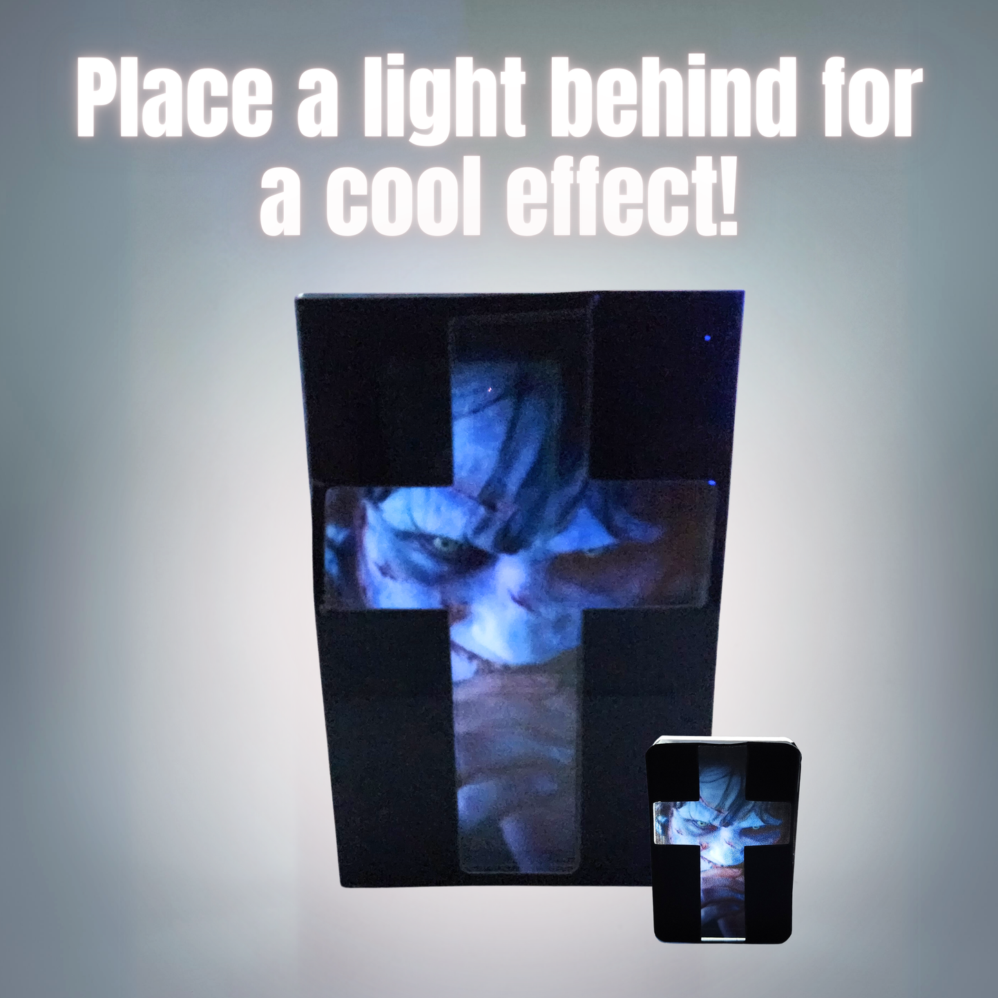 Crucifix Regan 3D effect Layered acrylic magnetic image The Exorcist movie gift magnetic photo frame Regan MacNeil photo acrylic gift for horror fan