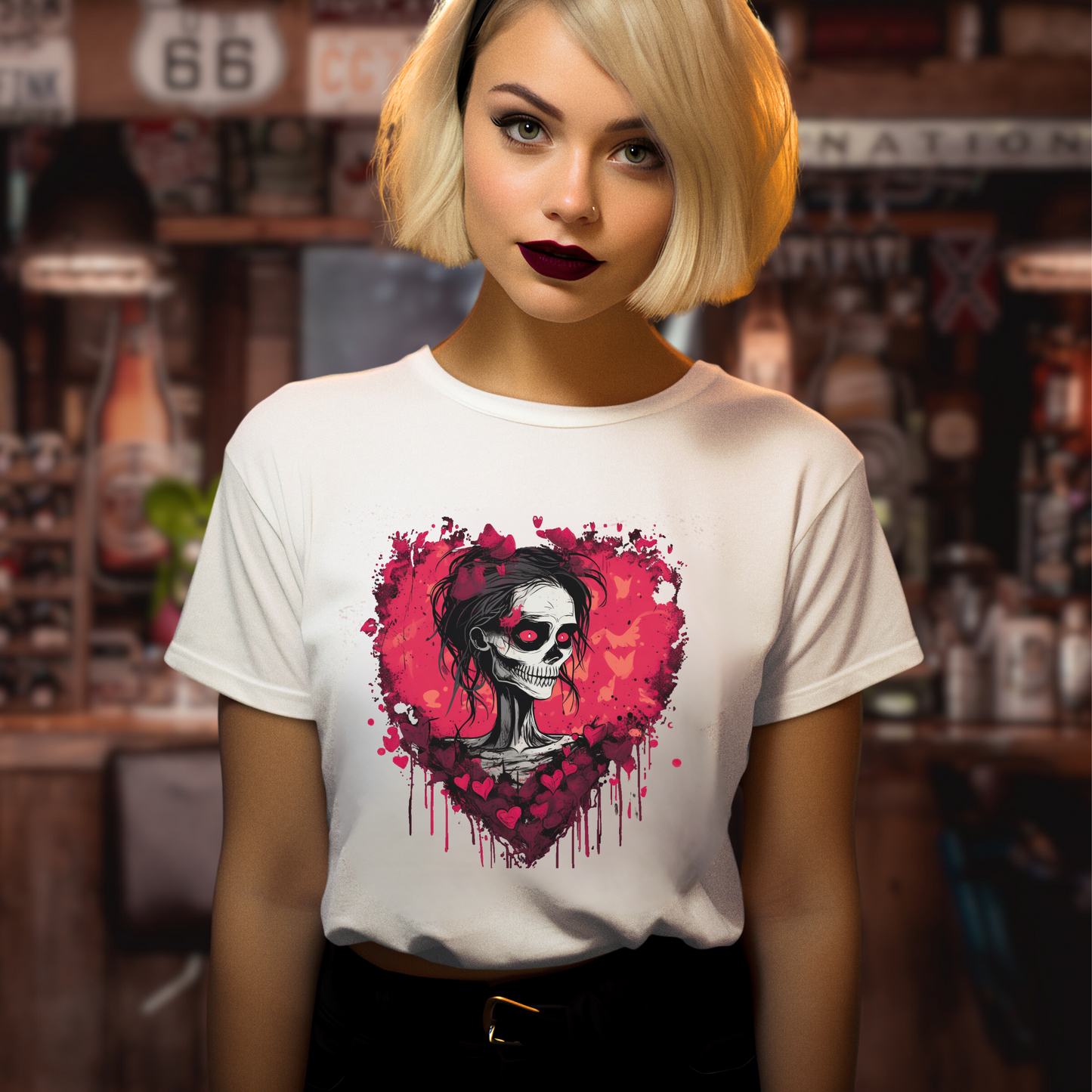 Gothic Valentine unisex tee gothic love tshirt gift for her valentine shirt for him couples shirt zombie shirt for her anniversary tee for couple