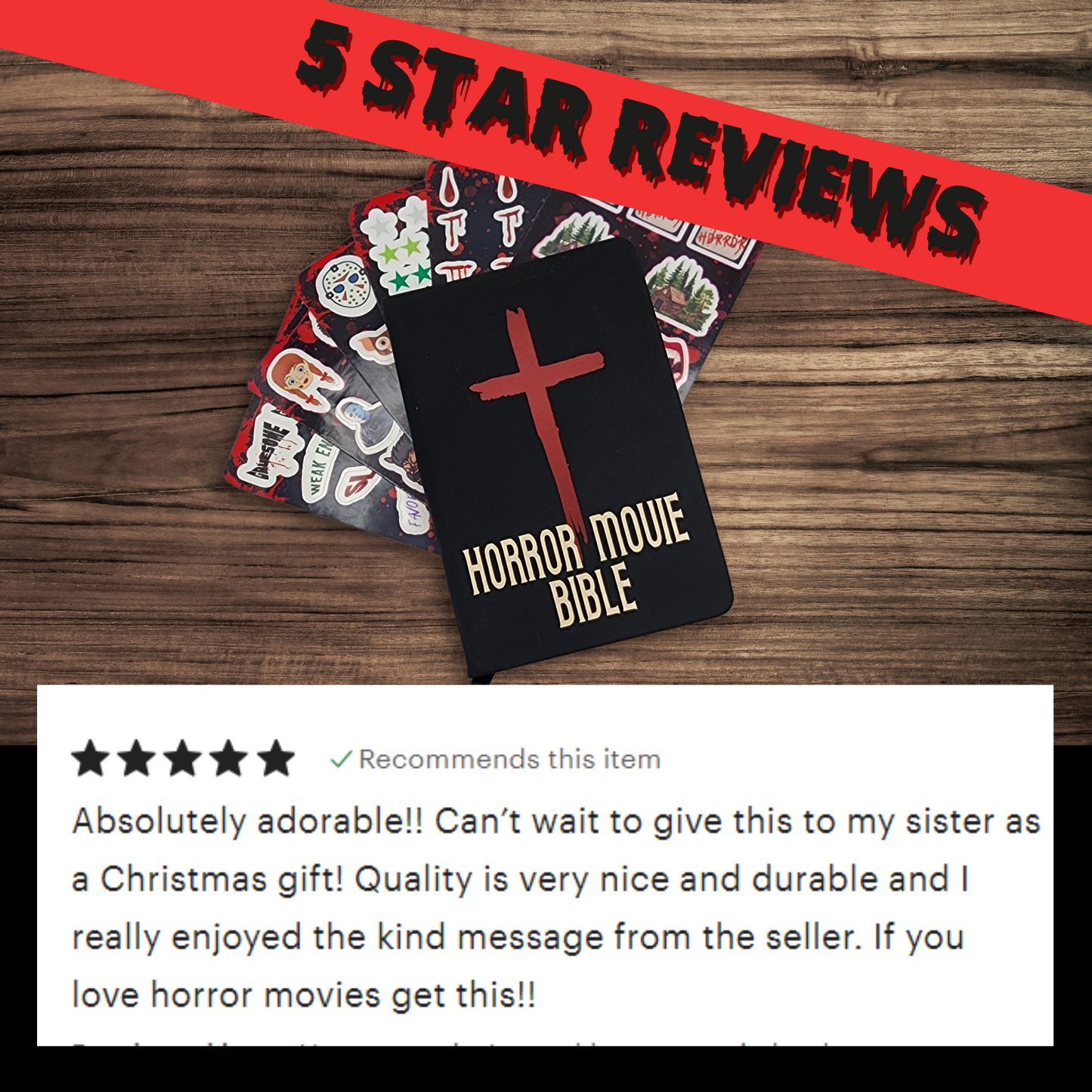 Horror movie Journal horror movie log book horror fan gift horror movie gift for couple horror movie notebook gift for her horror book gift