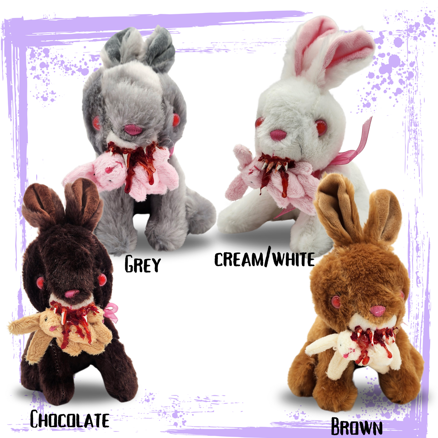 Bad Bunny Plush – Creepy Horror Rabbit Stuffed Animal, Cute Yet Sinister Bloodthirsty Bunny for Horror Fans & Unique Gifts